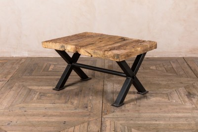 timber top coffee table with metal looks
